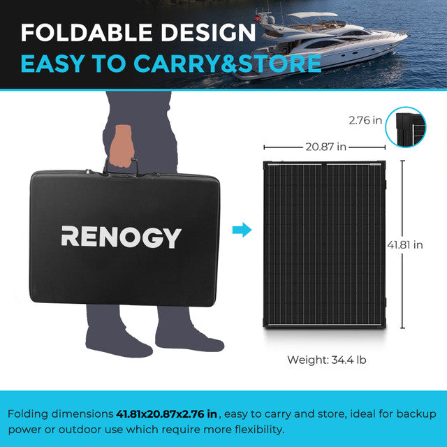 Renogy 200 Watt 12 Volt Monocrystalline Foldable Solar Suitcase