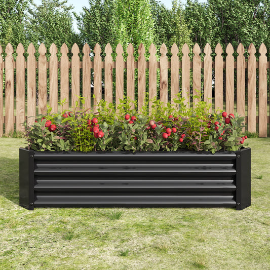 PolyTEAK Rectangular Metal Raised Garden Bed for Flowers, Vegetables, and Herbs