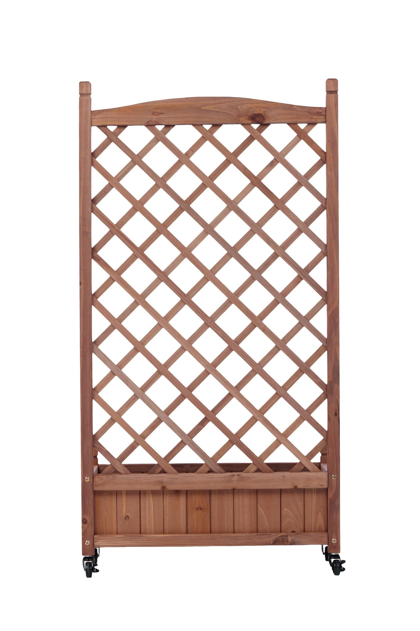 PolyTEAK 2-Pack Raised Garden Beds with Trellis, Outdoor Wooden Plant Box, and Plant Stand - Perfect for Vines and Flowers