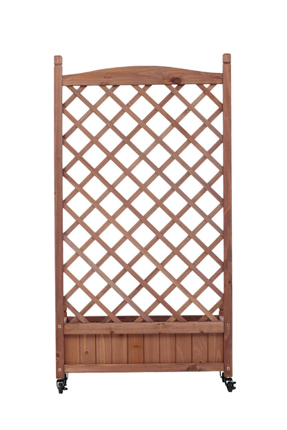PolyTEAK 2-Pack Raised Garden Beds with Trellis, Outdoor Wooden Plant Box, and Plant Stand - Perfect for Vines and Flowers