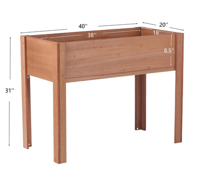 PolyTEAK Wooden Raised Garden Bed with Legs for Growing Flowers, Herbs, Fruits & Vegetables