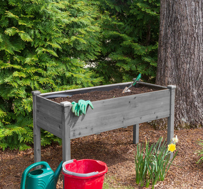 PolyTEAK Durable Raised Wooden Garden Bed with Legs for Fruits, Fruits, Vegetables, & Herbs