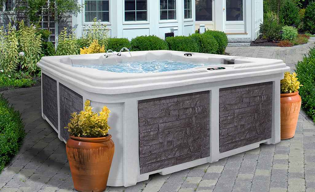 Patio Elegance Arcadia Luxury Spa Hot Tub – 7-Person Spa with Dual Captain’s Chairs & Open Footwell, 8' Design
