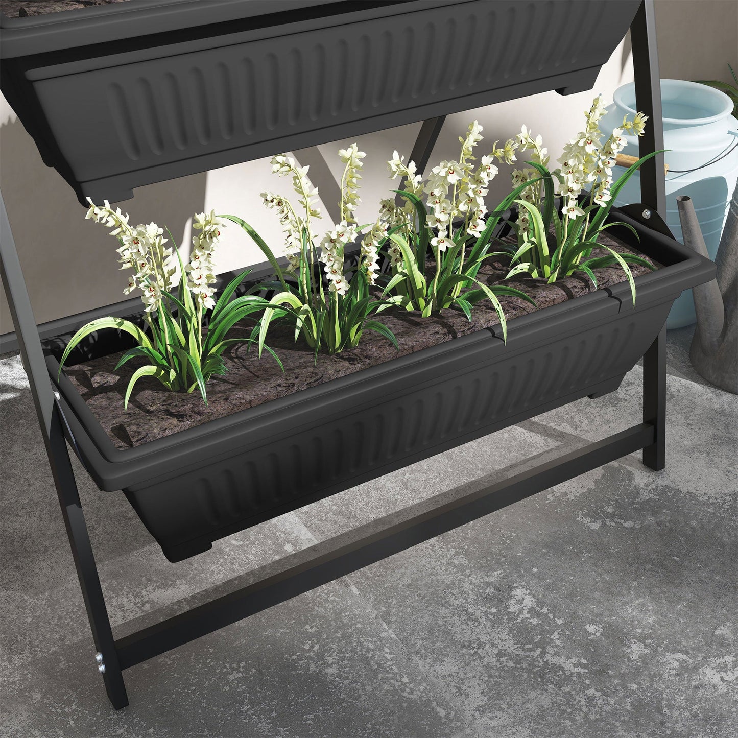 PolyTEAK 4-Tier Vertical Garden Planter Ideal for Small Patios, Balconies and Decks - Grow More Vegetables, Flowers & Herbs