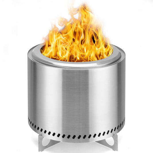 PolyTEAK Portable Tabletop Stainless Steel Fire Pit for Outdoor Patio, Backyard Picnic, Bonfire, and Camping