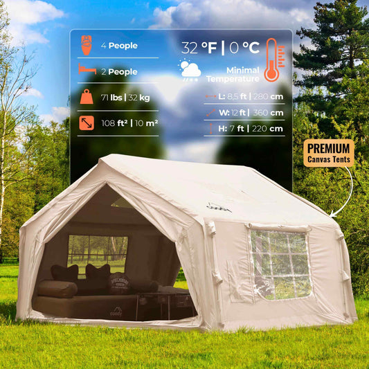 Coody 10 Beige Inflatable Tent House for Camping (2-4 Person)