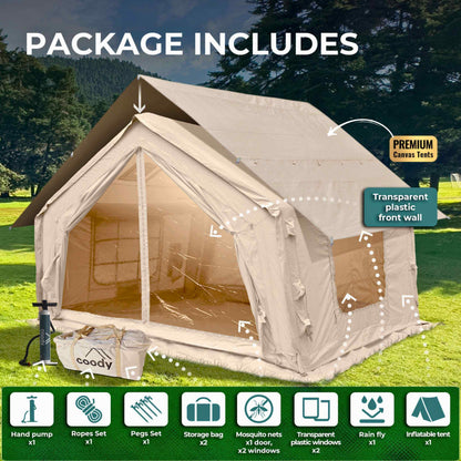 Coody 10 Beige Inflatable Tent House for Camping (2-4 Person)