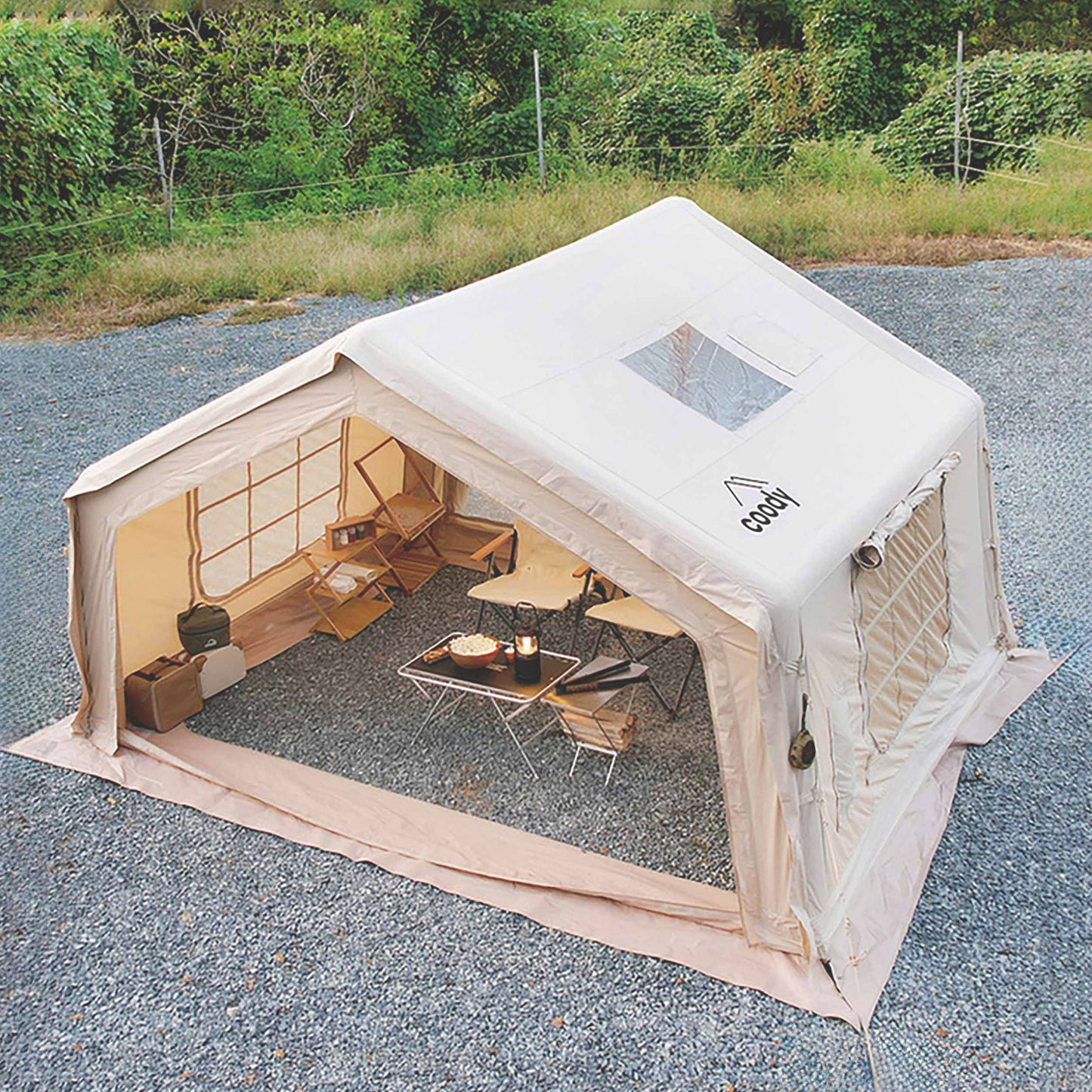 Coody 10 Beige Inflatable Tent House for Camping (2-4 Person)