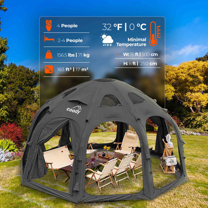 Coody Aurora Dome Black Inflatable Shelter for 2-4 person