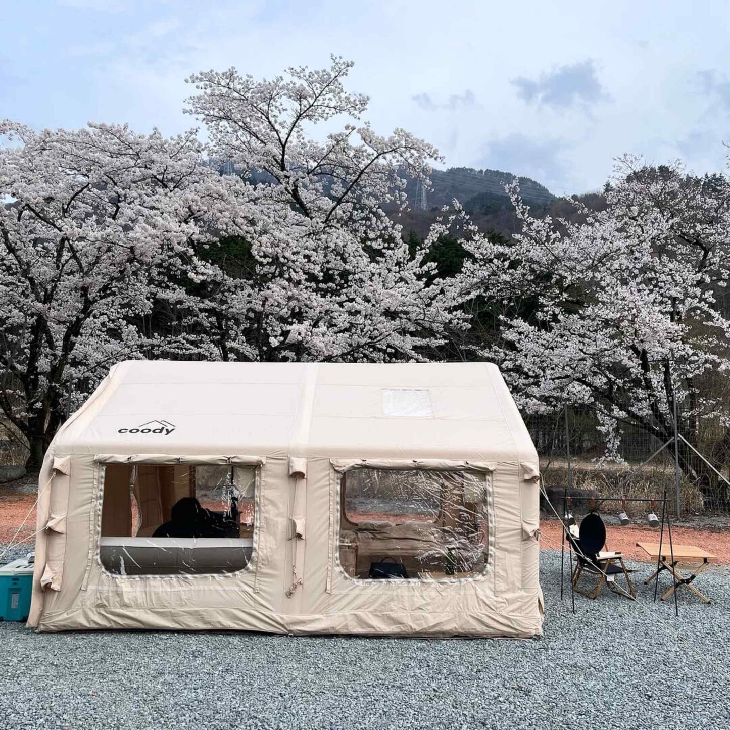 Coody Familia AirTent 13.6 Beige Inflatable Tent House for Camping (2-8 Person)