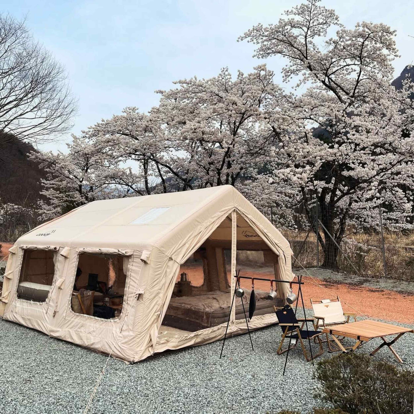 Coody Familia AirTent 13.6 Beige Inflatable Tent House for Camping (2-8 Person)