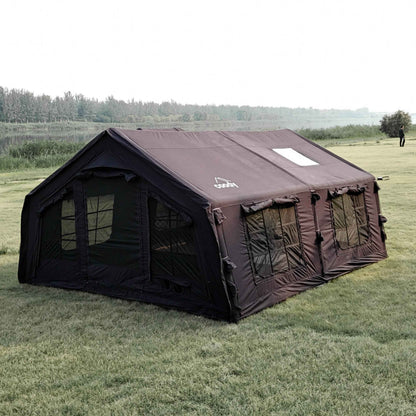 Coody Familia AirTent 17.2 Black + Stove Caminus M - Inflatable Tents for Camping with Wood Stove