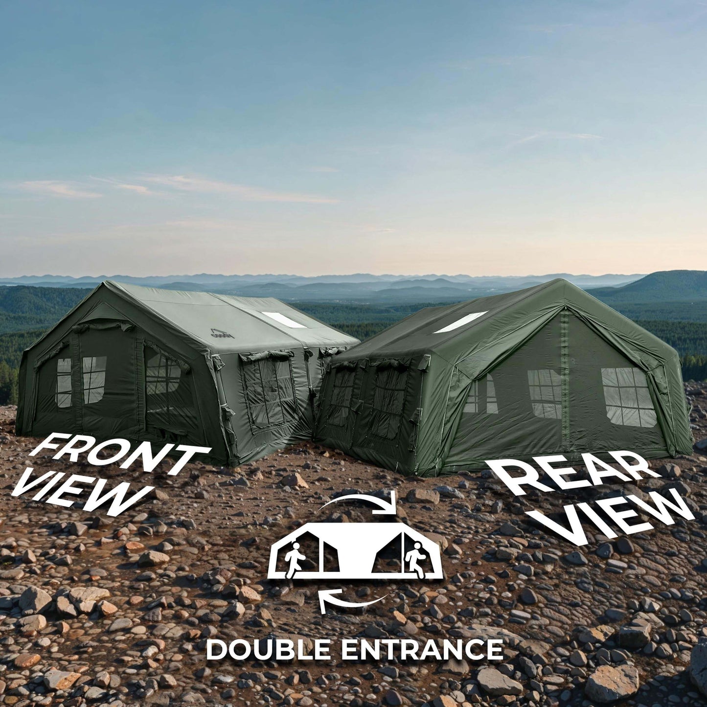 Coody Familia AirTent 17.2 Forest Green Inflatable Tent House for Camping (2-10 Person)