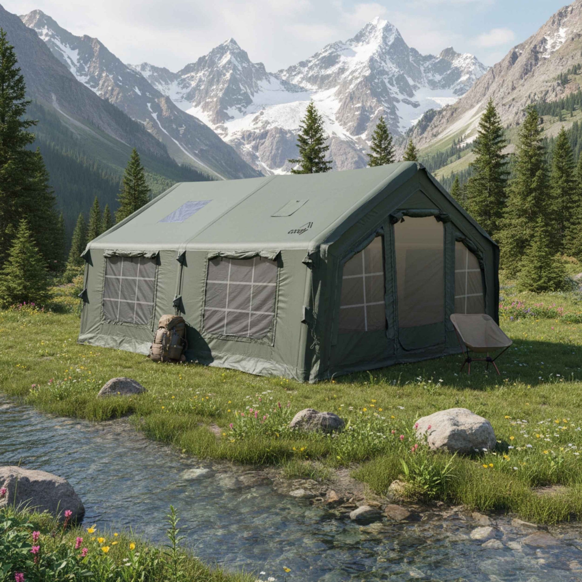 coody camping tent Coody Familia AirTent 17.2 Green for Camping (2-10 Person)
