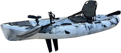 Reel Yaks 9.5ft Raptor Modular Fin Drive Pedal Fishing Kayak | 380lbs Capacity | 2 Piece