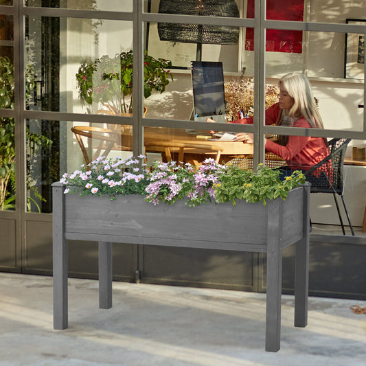 PolyTEAK Wooden Raised Garden Bed with Legs Best for Flowers, Herbs & Vegetables