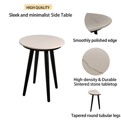 PolyTEAK 3-Piece Modern Conversation Set: Aluminum Patio Club Chairs with Plush Cushions & Marble-Look Side Table