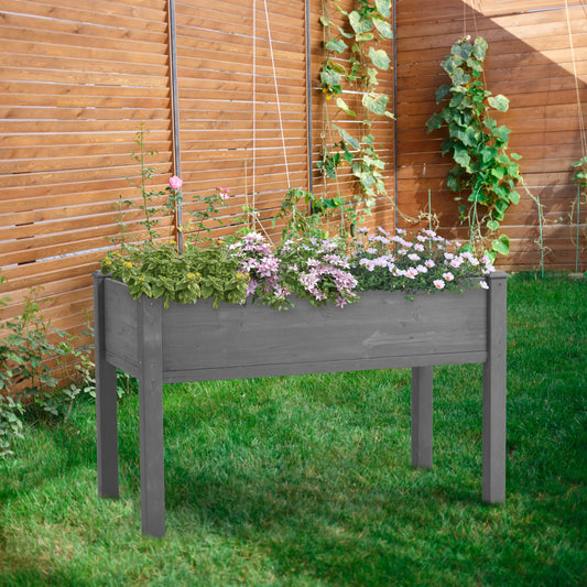 PolyTEAK Wooden Raised Garden Bed with Legs Best for Flowers, Herbs & Vegetables