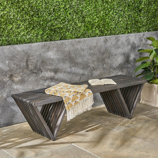 PolyTEAK Modern Triangular Leg Outdoor Bench