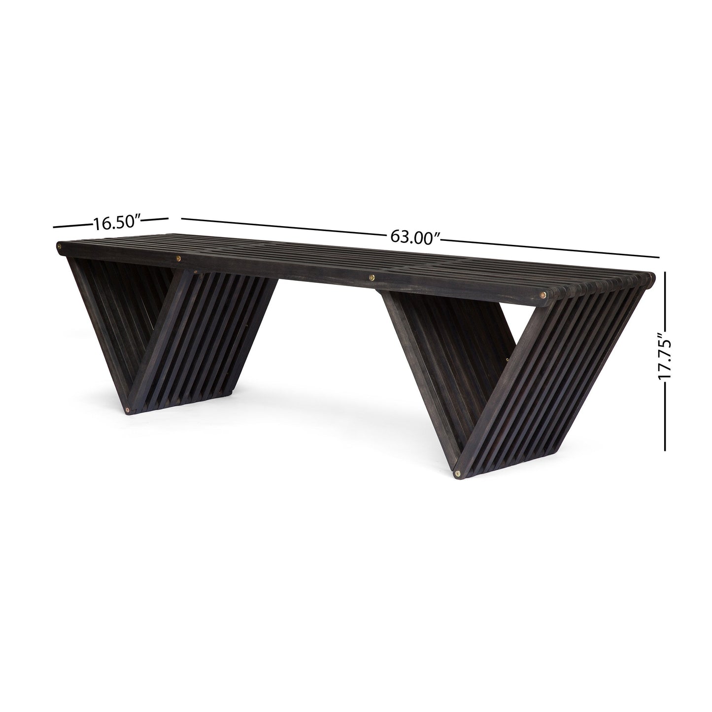 PolyTEAK Modern Triangular Leg Outdoor Bench