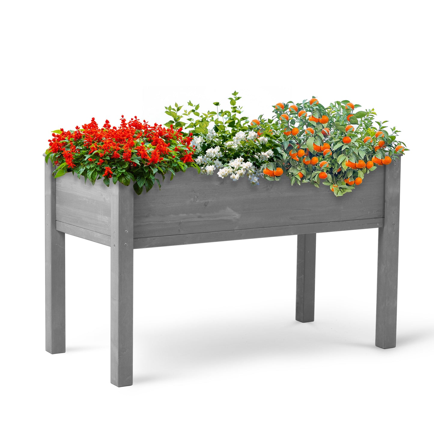 PolyTEAK Wooden Raised Garden Bed with Legs Best for Flowers, Herbs & Vegetables