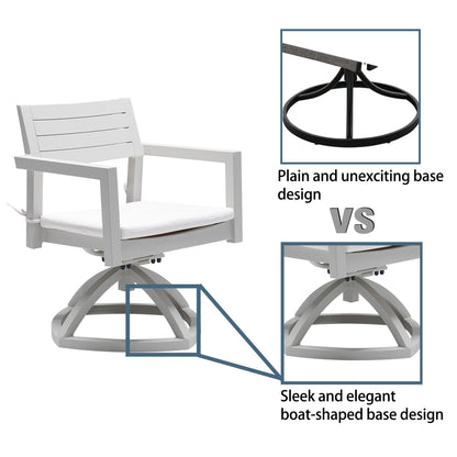 PolyTEAK Aluminum Outdoor Patio Swivel Rockers with Plush Cushions (Set of 2)