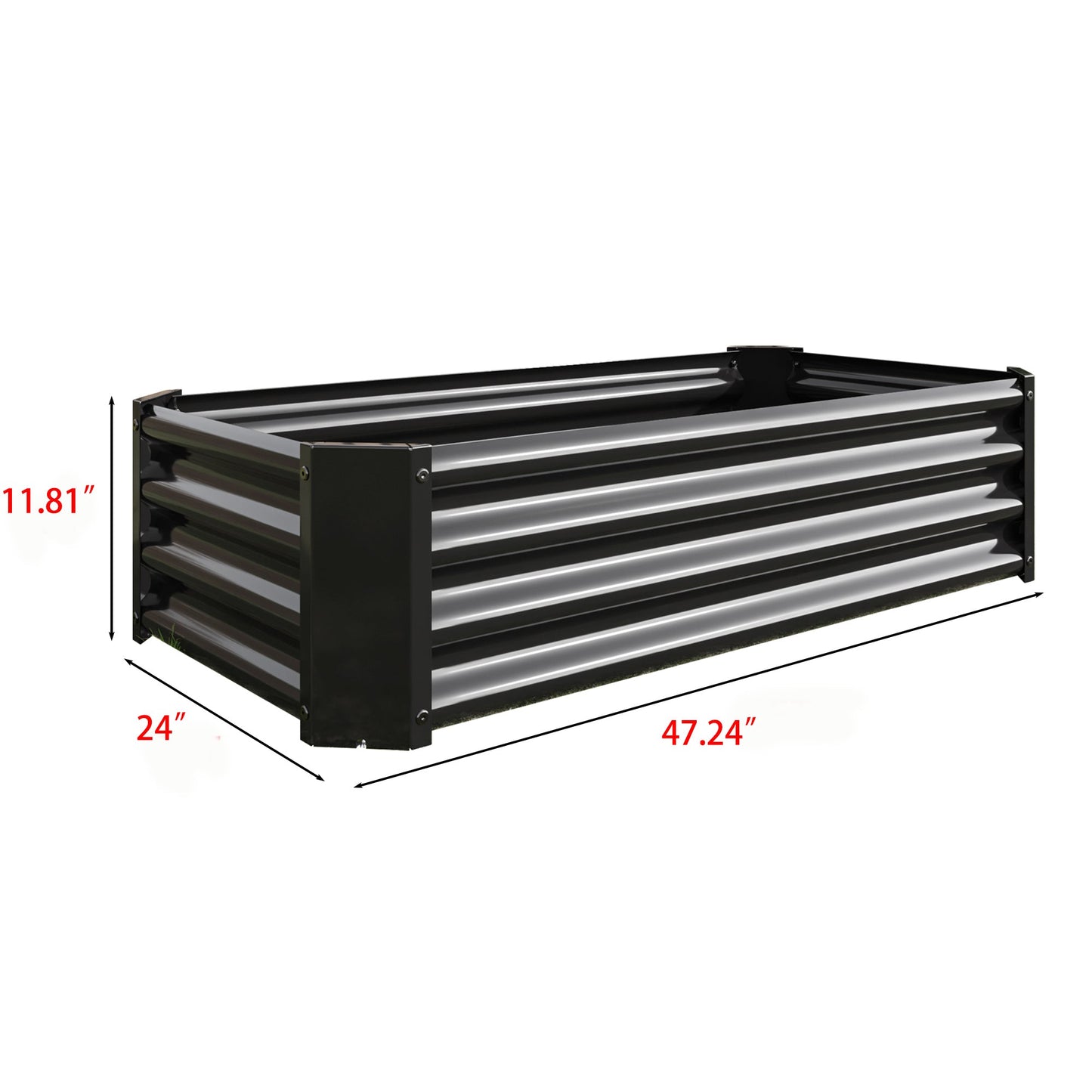 PolyTEAK Rectangular Metal Raised Garden Bed for Flowers, Vegetables, and Herbs