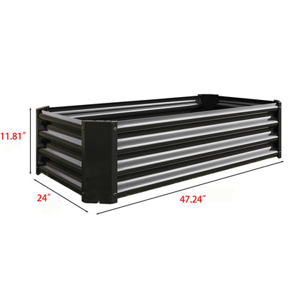 PolyTEAK Rectangular Metal Raised Garden Bed for Flowers, Vegetables, and Herbs