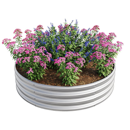 PolyTEAK Round Metal Raised Garden Bed/Planter Box Ideal for Vegetables, Fruits, Flowers, and Herbs
