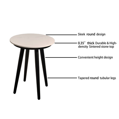 PolyTEAK 3-Piece Modern Conversation Set: Aluminum Patio Club Chairs with Plush Cushions & Marble-Look Side Table