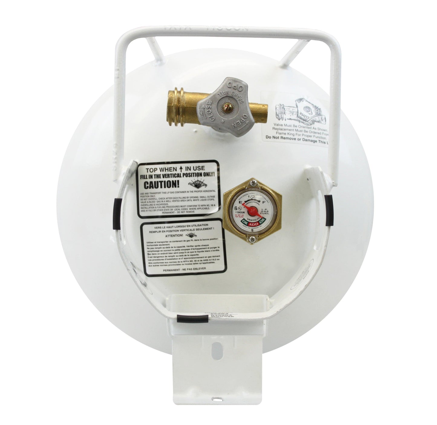 Flame King 30lb Horizontal Propane Cylinder Tank With Valve and Gauge RV Trailer