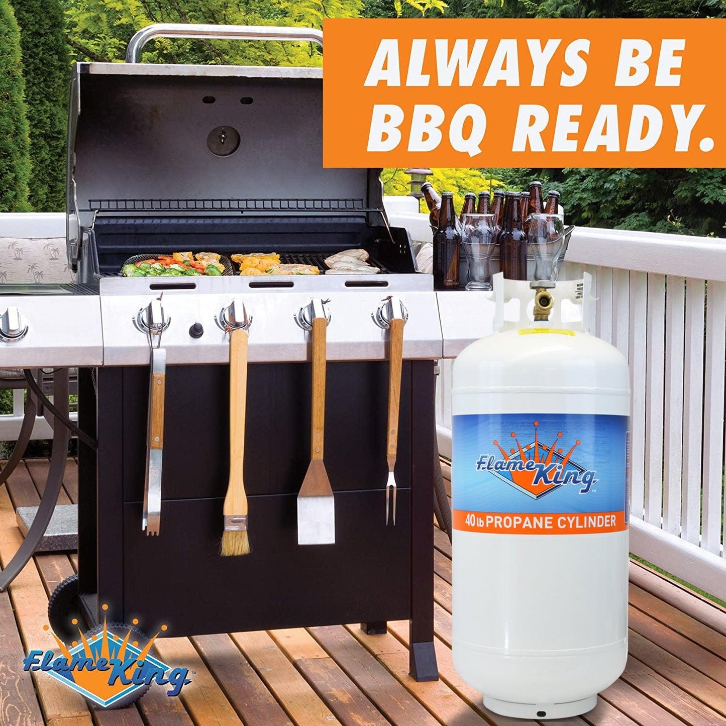 Flame King 40lb Propane Tank LP Cylinder with OPD