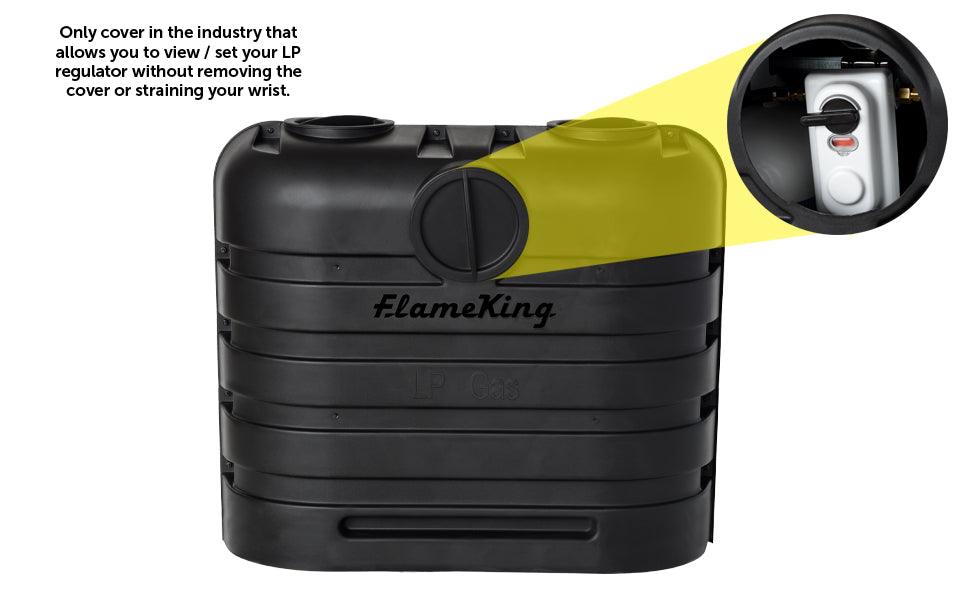 Flame King Dual 30LB LP Propane Tank Light Plastic Heavy Duty Cover RV Trailer Black