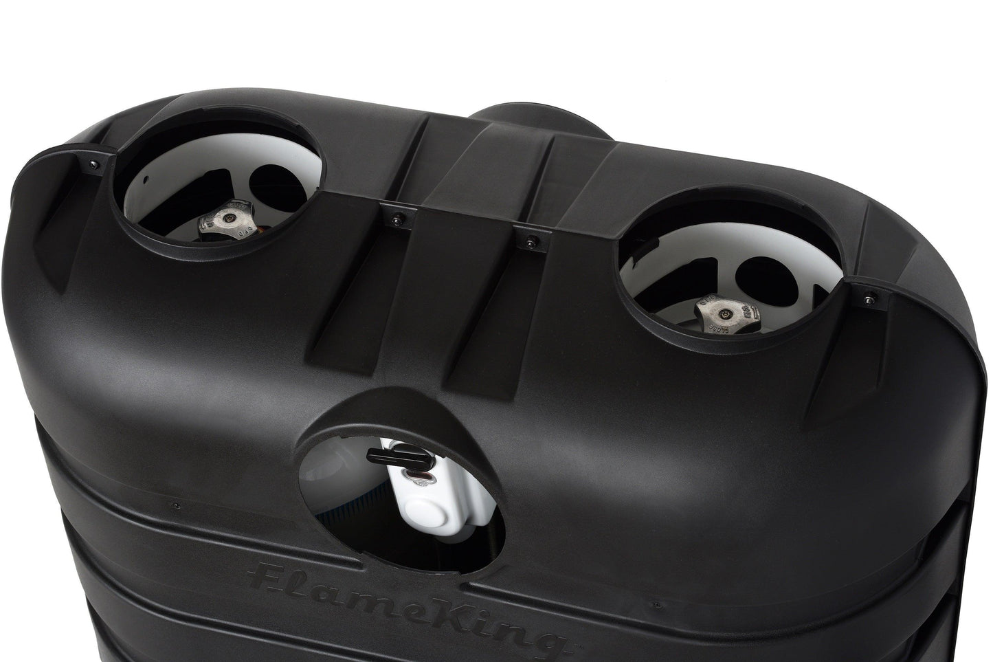 Flame King Dual 30LB LP Propane Tank Light Plastic Heavy Duty Cover RV Trailer Black