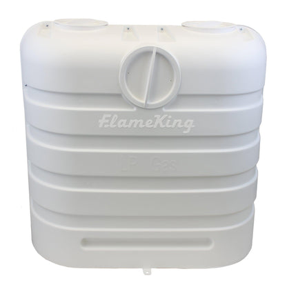 Flame King Dual 30LB LP Propane Tank Light Plastic Heavy Duty Cover RV Trailer White