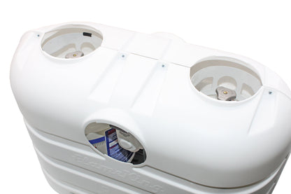 Flame King Dual 30LB LP Propane Tank Light Plastic Heavy Duty Cover RV Trailer White