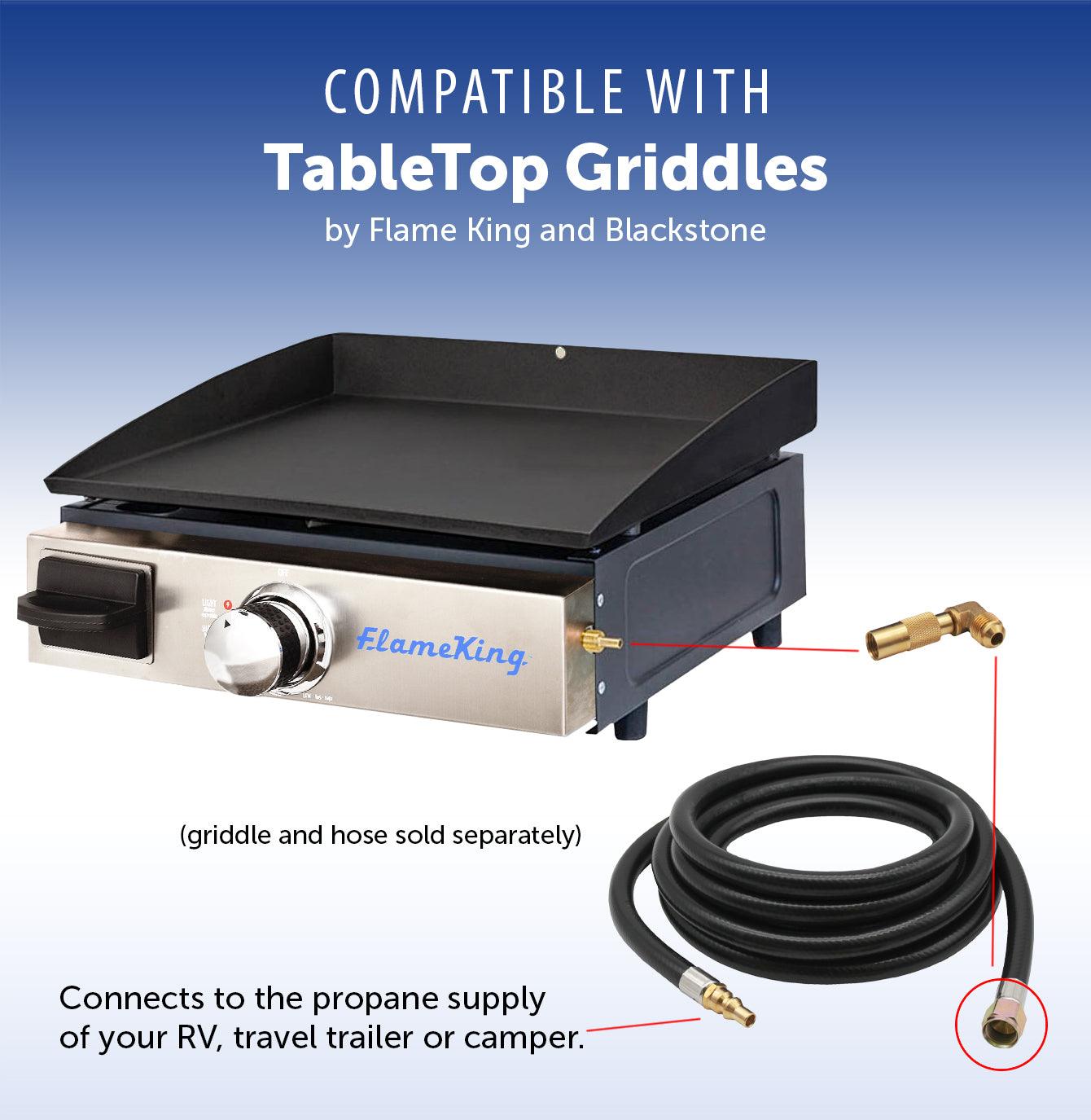 Flame King Elbow Adapter with 3/8" Male Flare for 17" or 22" Griddle