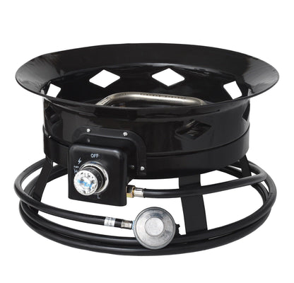 Flame King Outdoor Portable Propane Gas 19″ Fire Pit Bowl with Self Igniter Cover Carry Straps