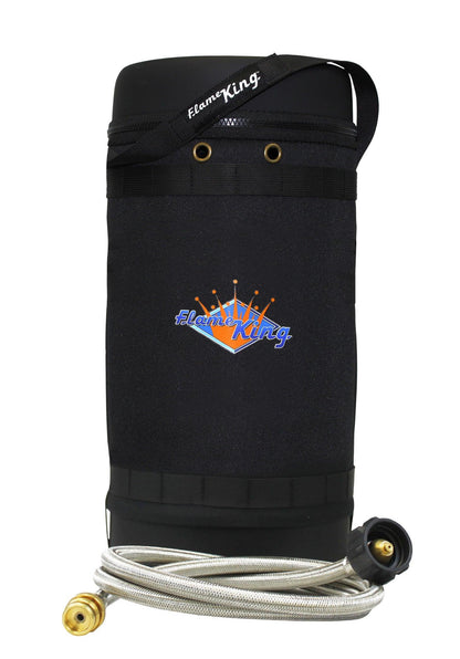 Flame King Propane Gas Hauler Kit 10lb Propane Tank, Adapter Hose and Insulated Protective Carry Case