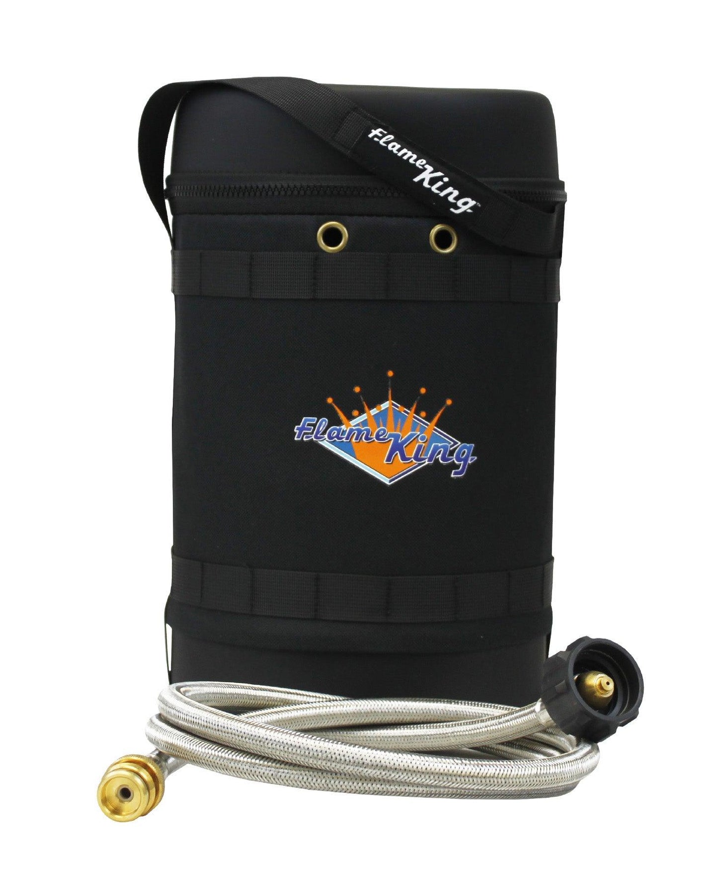 Flame King Propane Gas Hauler Kit 5lb Gauge Propane Tank, Adapter Hose and Insulated Protective Carry Case
