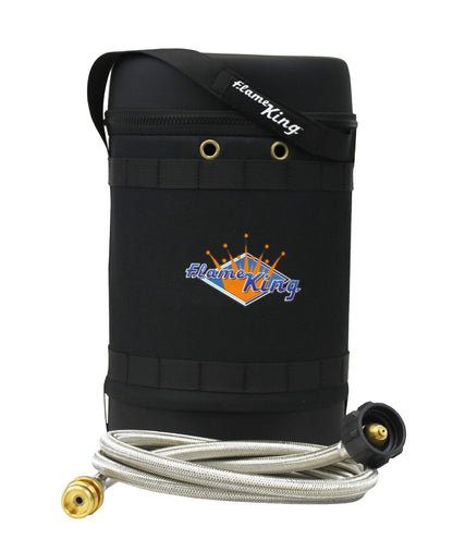 Flame King Propane Gas Hauler Kit 5lb Gauge Propane Tank, Adapter Hose and Insulated Protective Carry Case