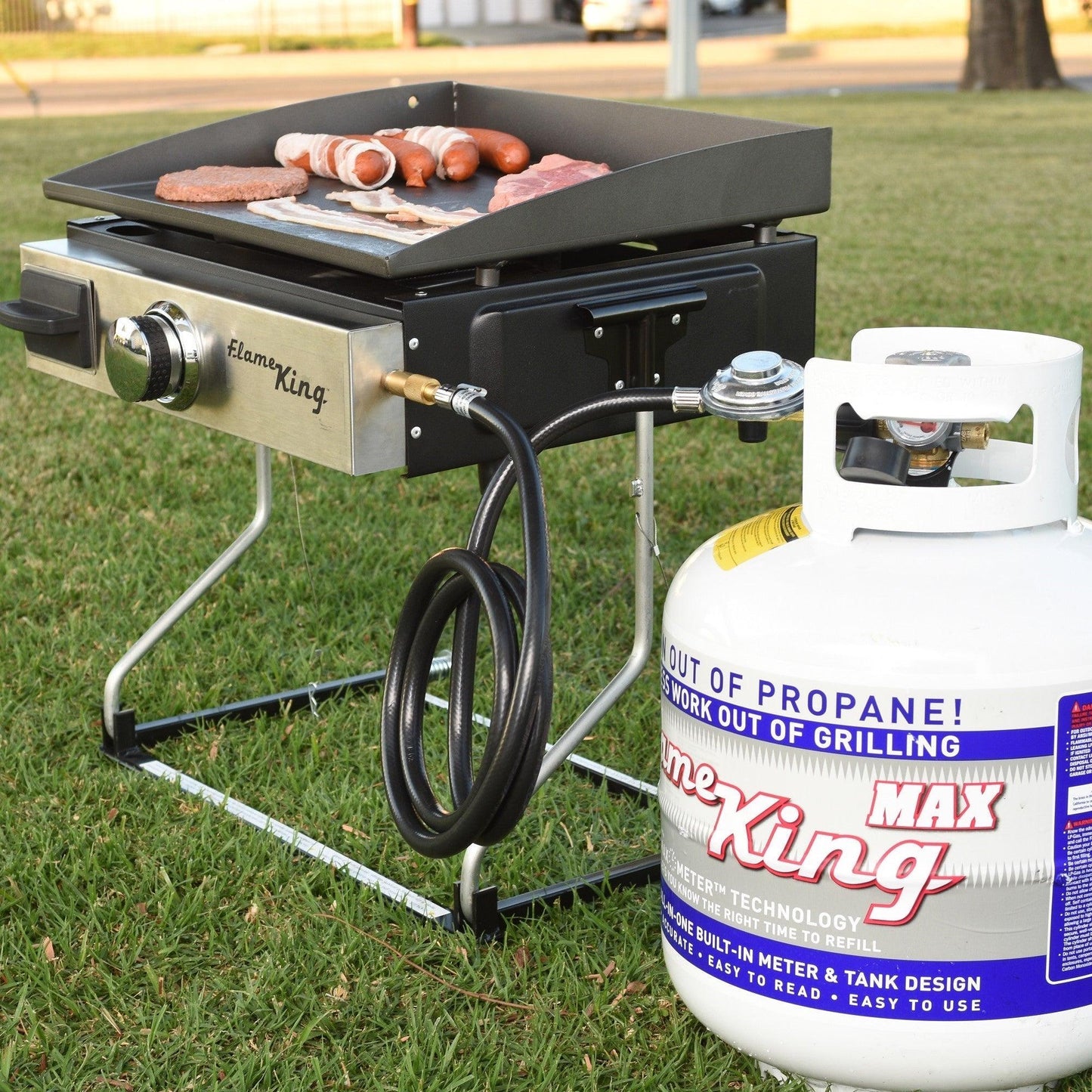 Flame King Regulator Hose Adapter Connect to 20Lb Tank for 17 and 22 inch Tabletop Grill Griddle, 6 Feet