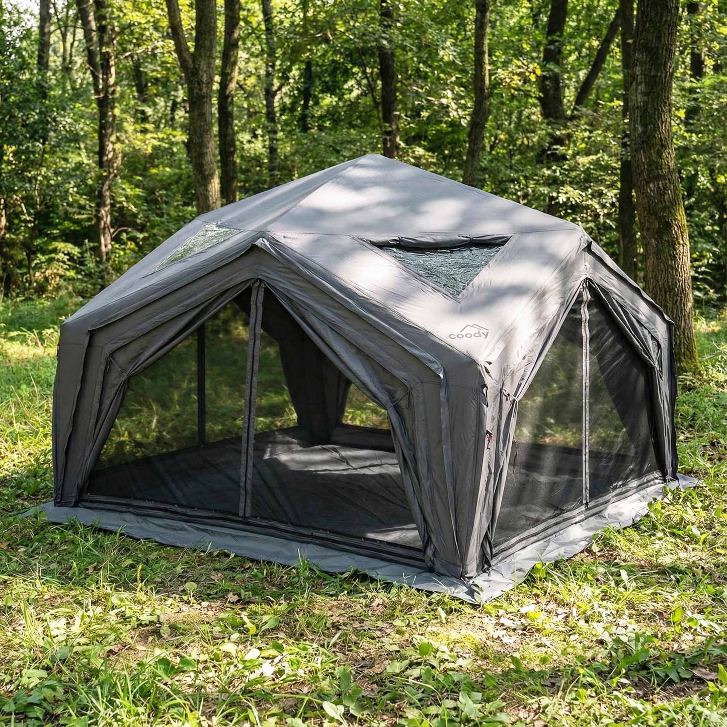Coody Air Tent Hub Shelter Gray Inflatable Tents for Camping (2-6 Person)