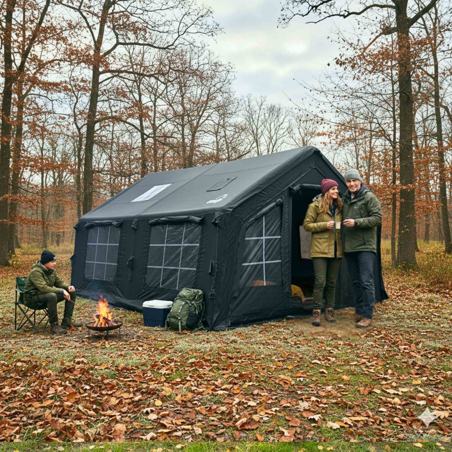 Coody Familia AirTent 13.6 Black Inflatable Tent House for Camping (2-8 Person)