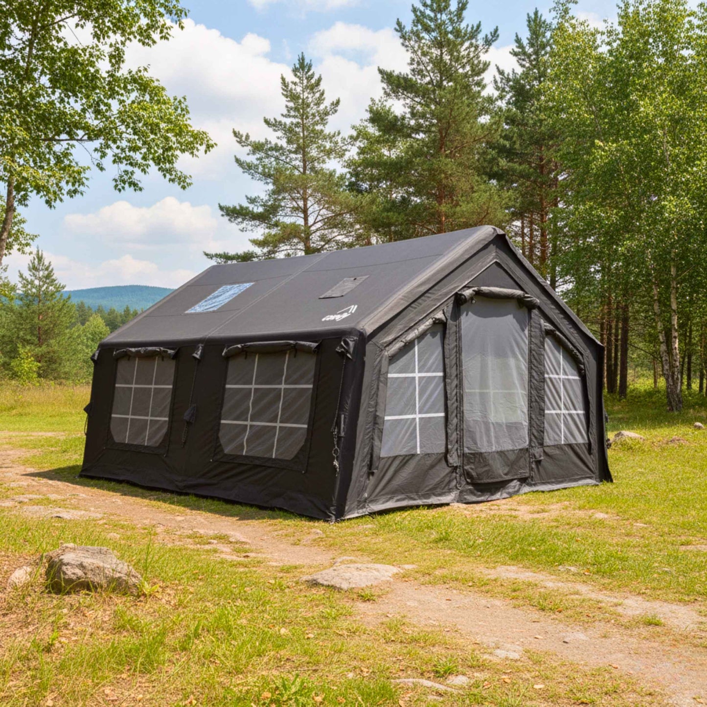 Coody Familia AirTent 13.6 Black Inflatable Tent House for Camping (2-8 Person)