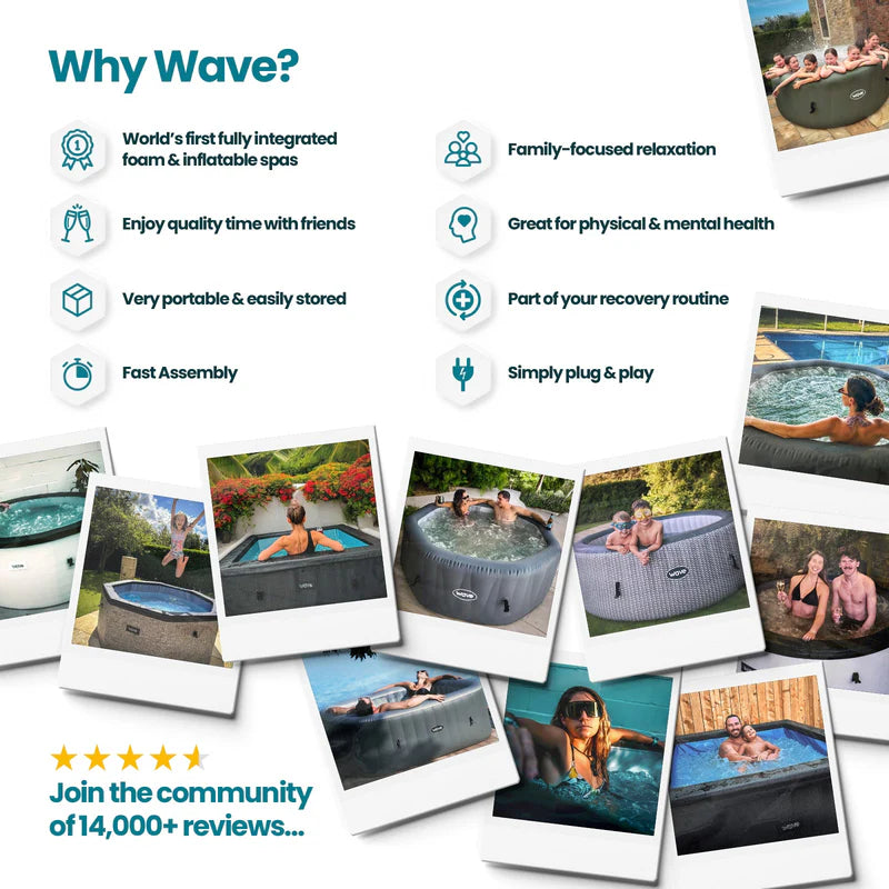 Wave Garda | 4/6-Person Eco Foam Hot Tub | Built-In Integrated Heater