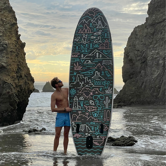 SolVida GrandSol Oasis Pack: 11' 4'' Inflatable Paddle Board + Paddle, Pump, Detachable Fin, & Carrying Case