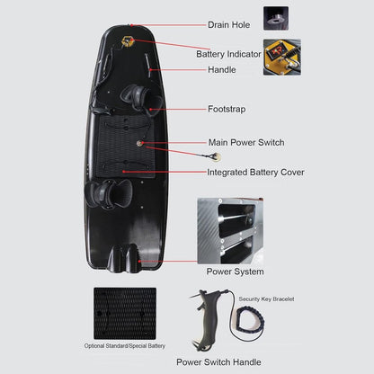 HDT High-Performance 10KW Electric Motorized ABS Water Jet Surfboard