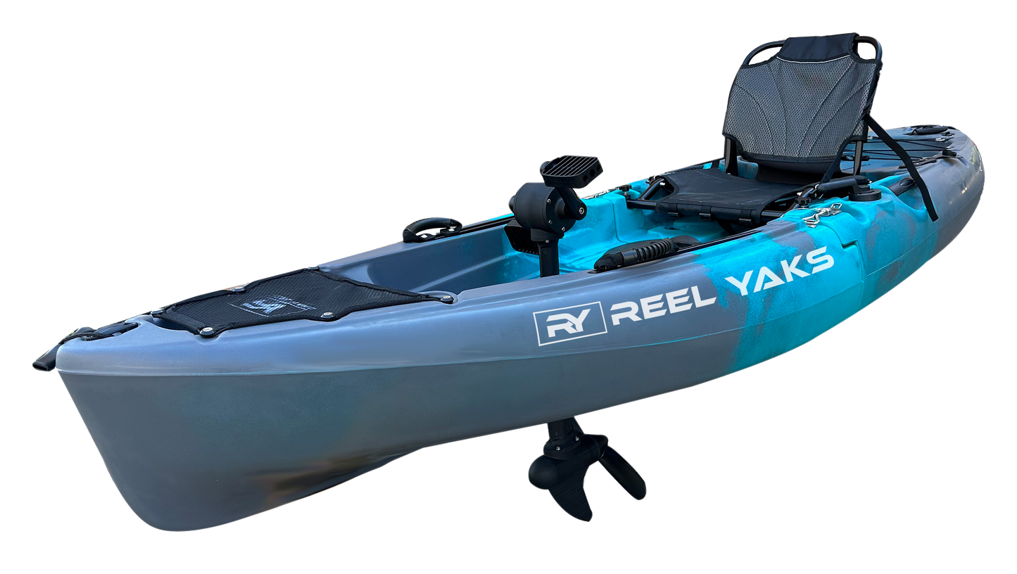 Reel Yaks 9.5ft Raptor Modular Propeller Drive Pedal Fishing Kayak | 380lbs Capacity | 2 Piece
