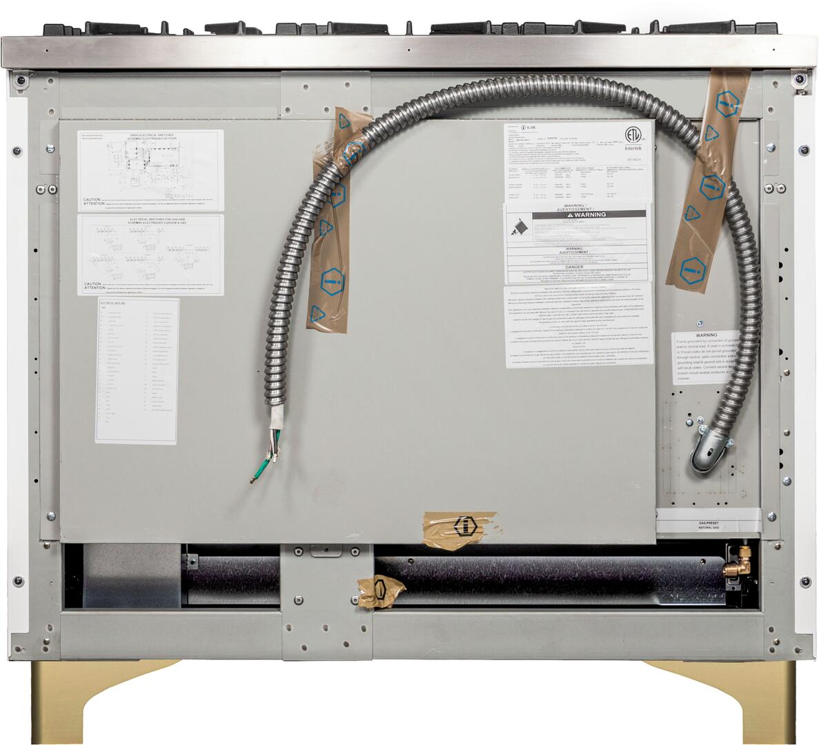 ILVE Majestic II 40" Liquid Propane Dual Fuel  Range White Brass Trim UMD10FDNS3WHGLP